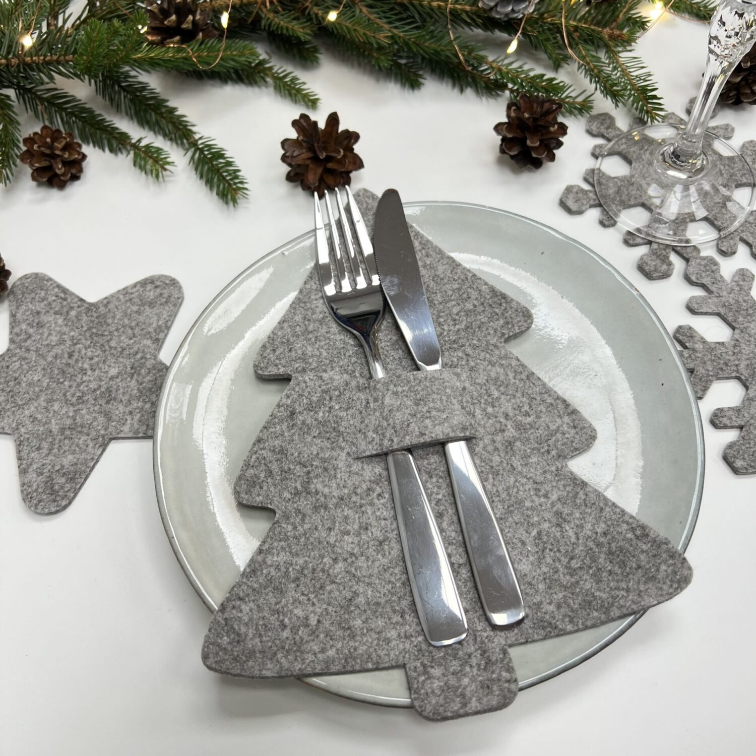 Veltinio eglutės stalo serviravimui