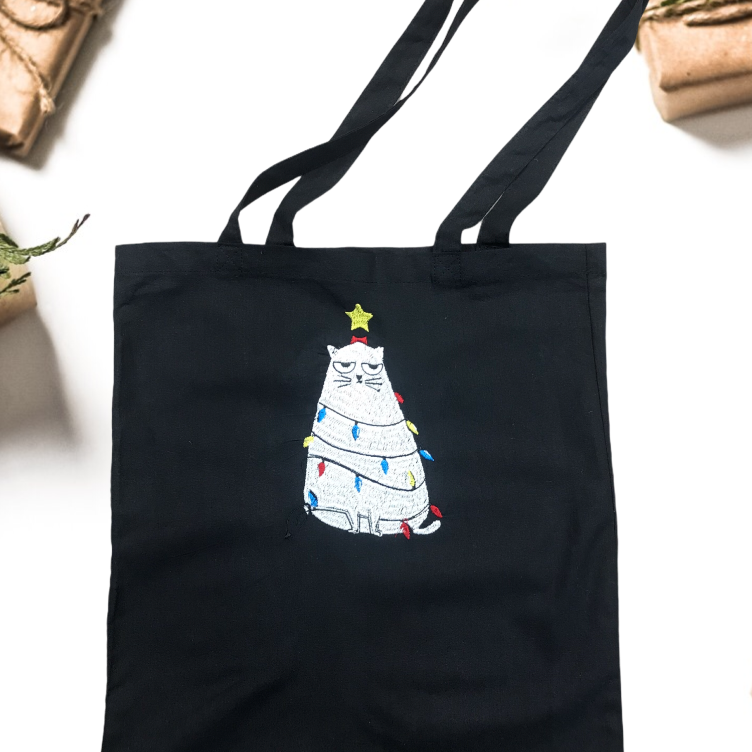 Medvilninis pirkinių maišelis "Kalėdos"