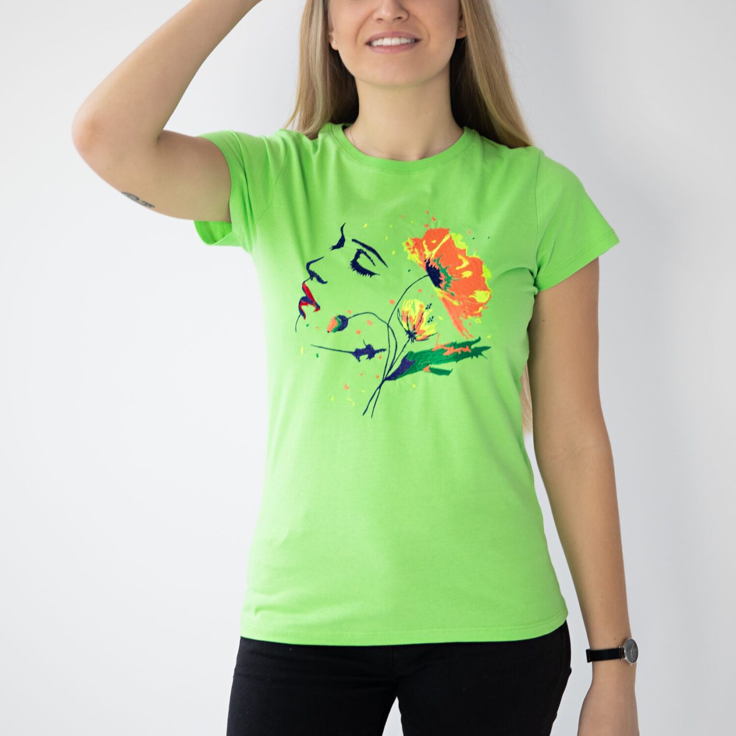Moteriški marškinėliai "Gėlė"