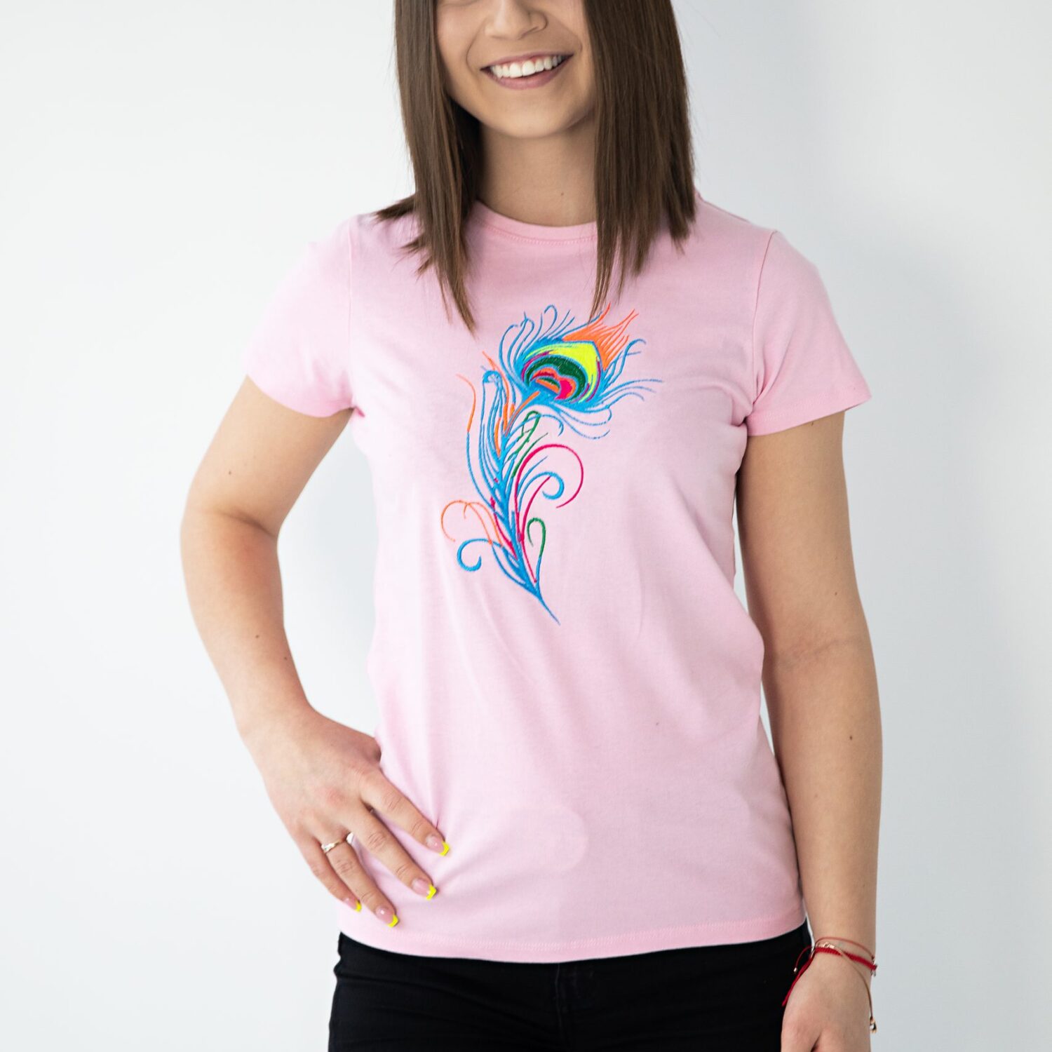 Moteriški marškinėliai "Plunksna"