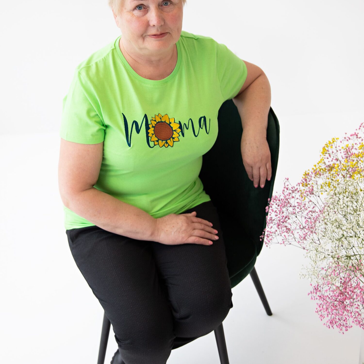 Moteriški marškinėliai "Saulėgrąža mamai"