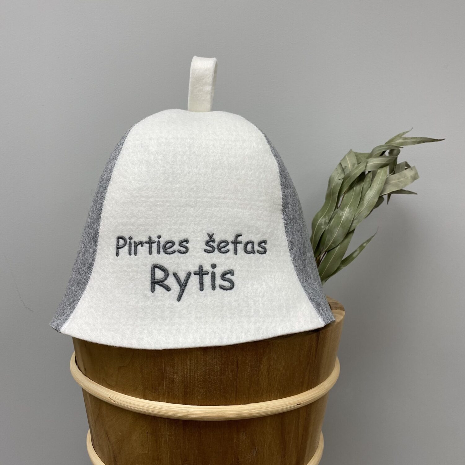 Pirties kepurė su pasirinktu vardu "Pirties šefas"