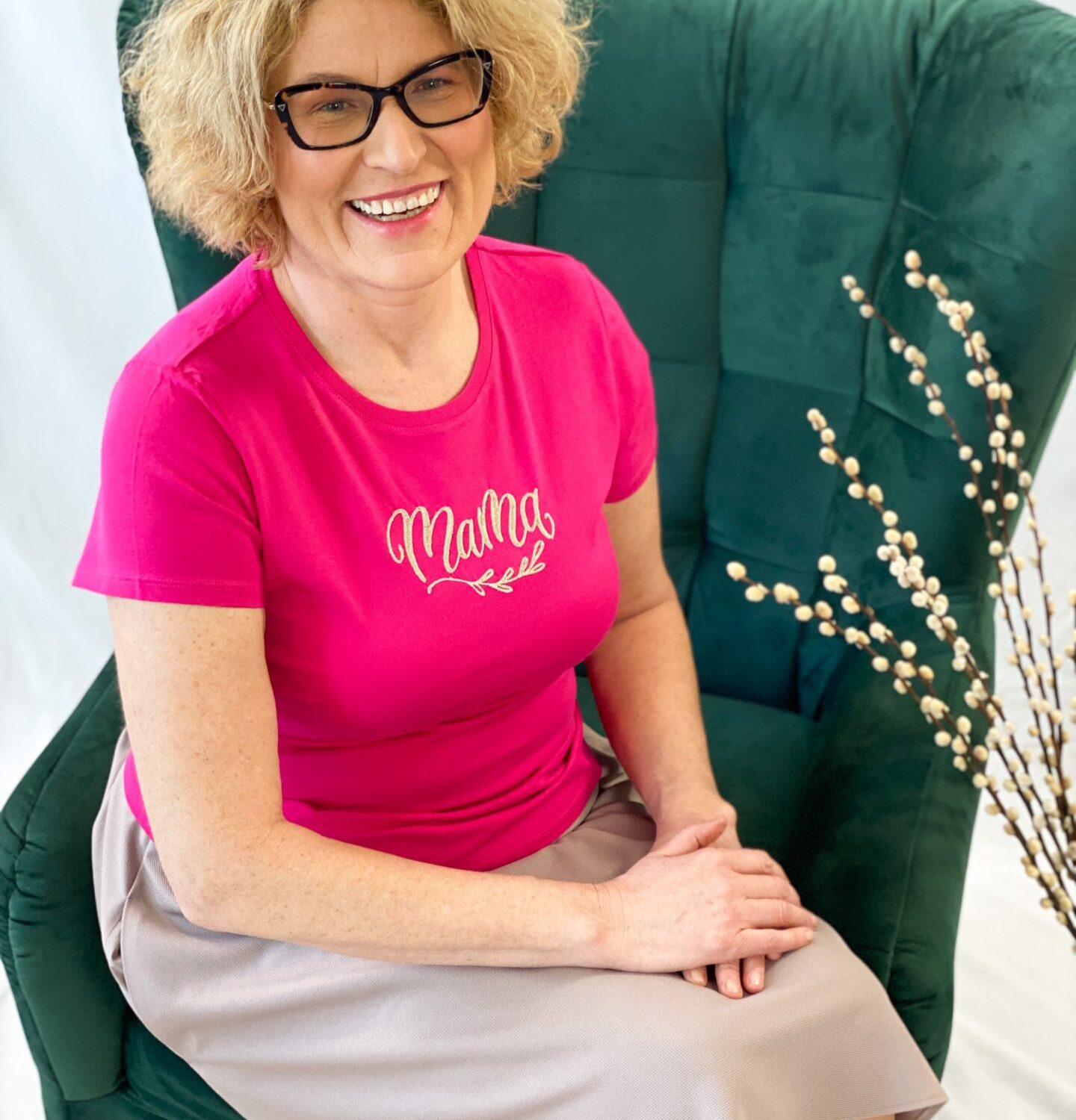 Moteriški marškinėliai "Mama su šakele"