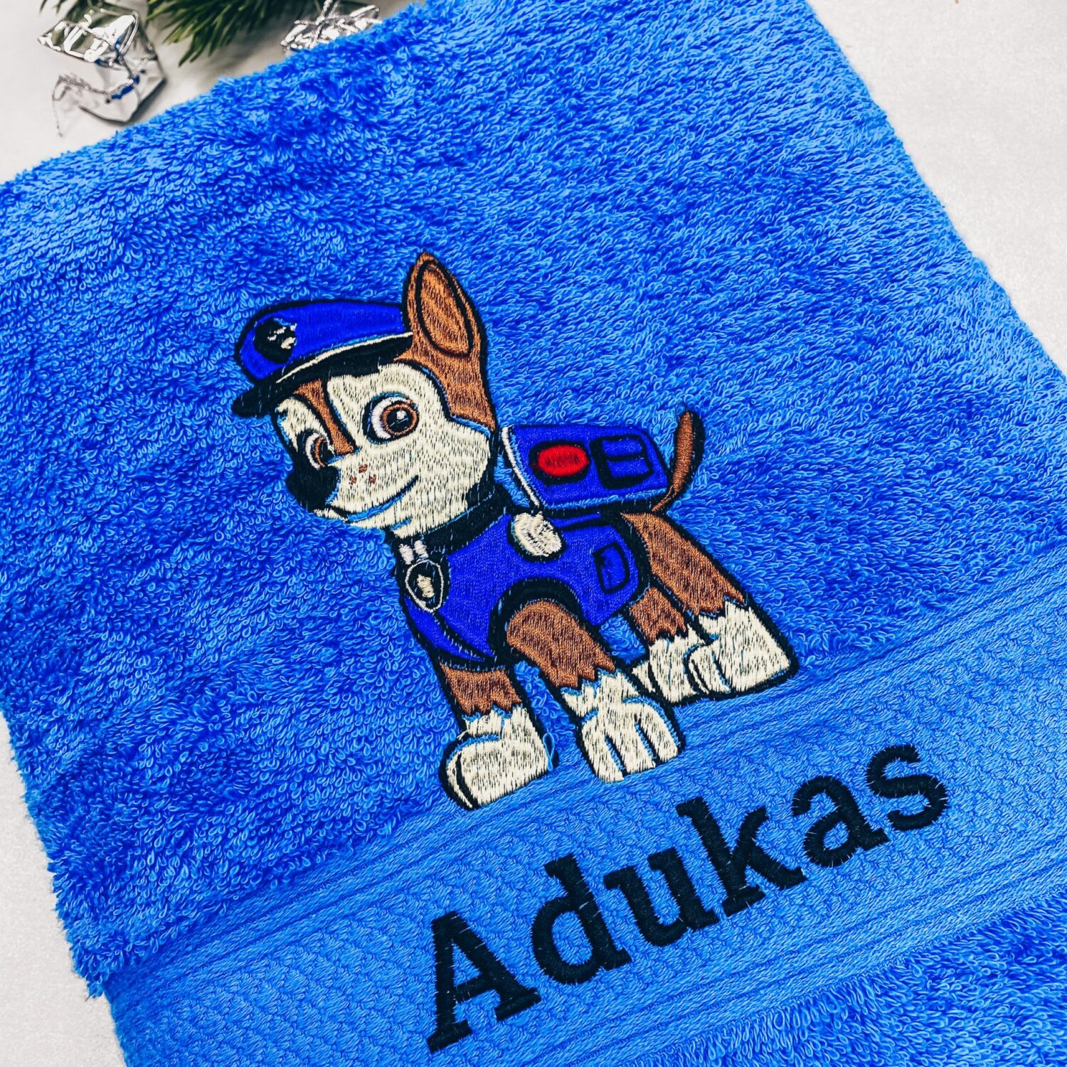 Išsiuvinėtas rankšluostis "Šunyčiai patruliai"