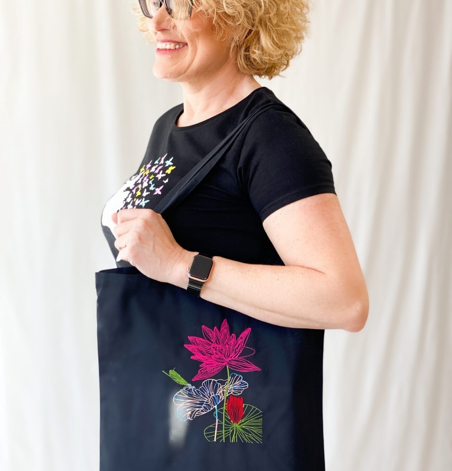 Medvilninis pirkinių maišelis "Lelijos"