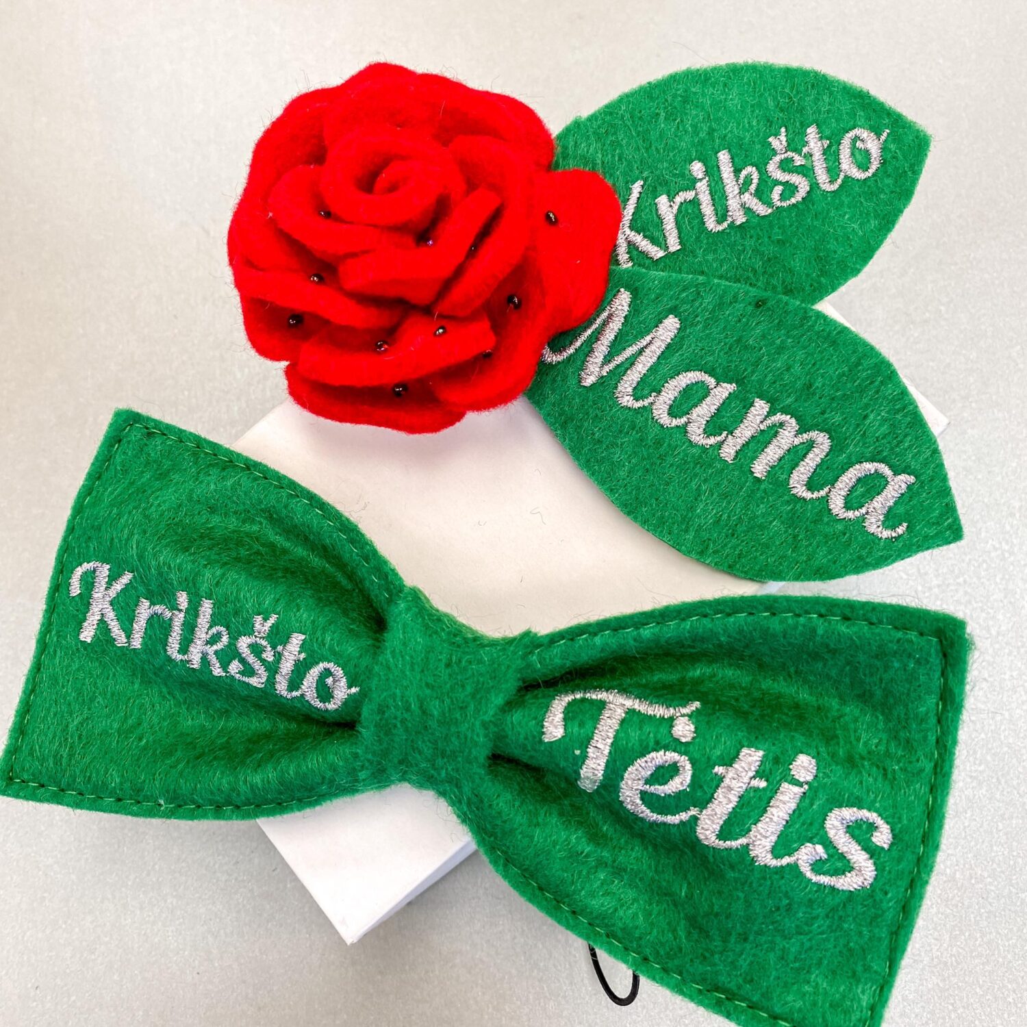 Šventiškas krikštynų komplektas "Krikšto mamai ir tėčiui"