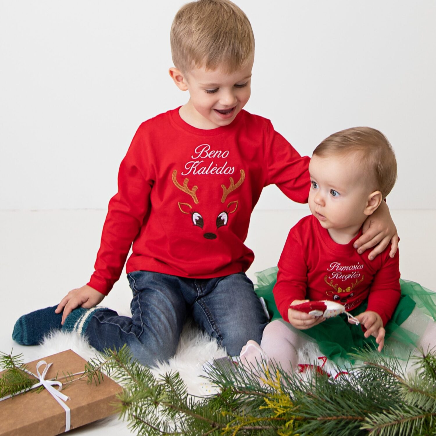 Marškinėliai ilgomis rankovėmis vaikams "Kalėdos"