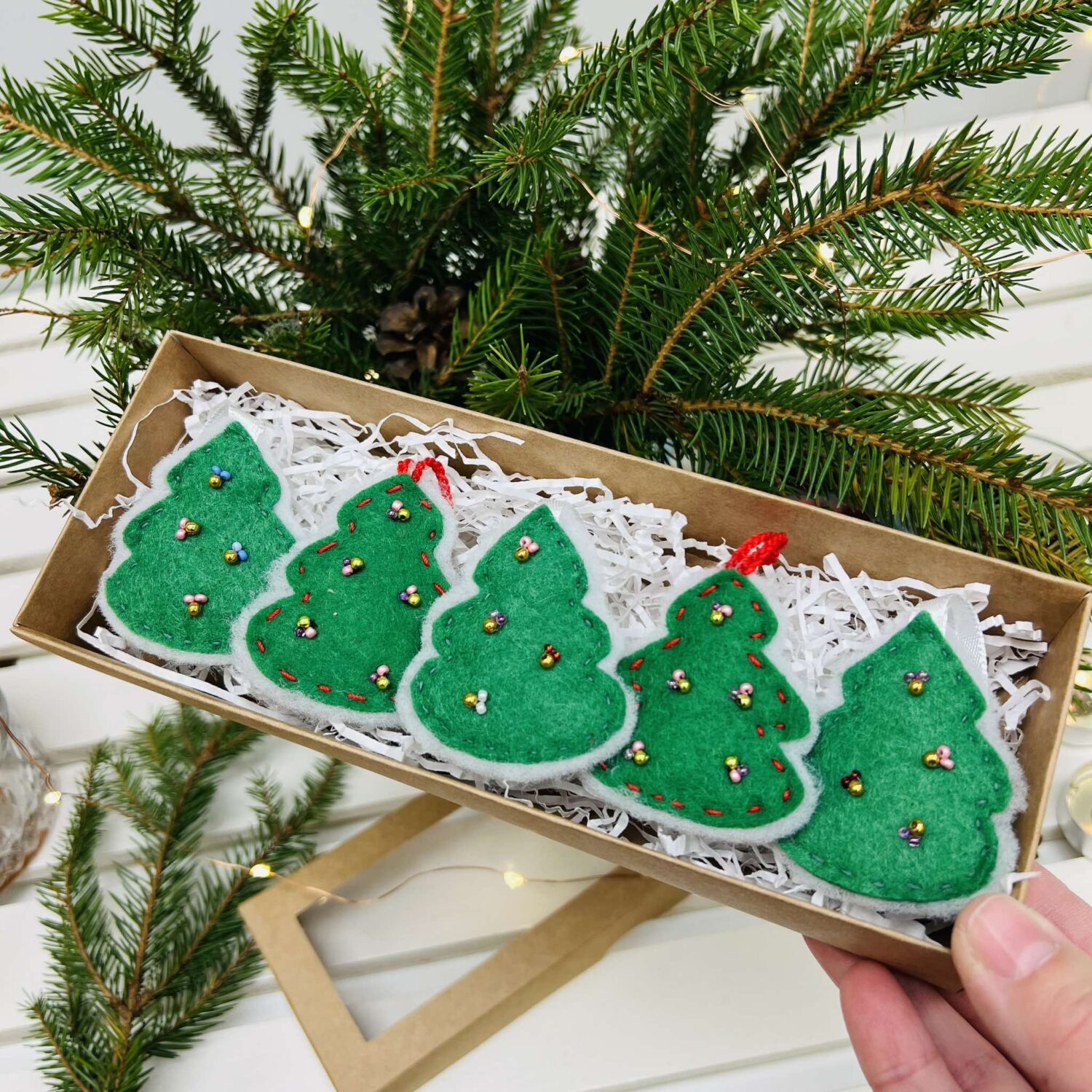 Kalėdinės eglutės žaisliukų rinkinys "Eglutės"