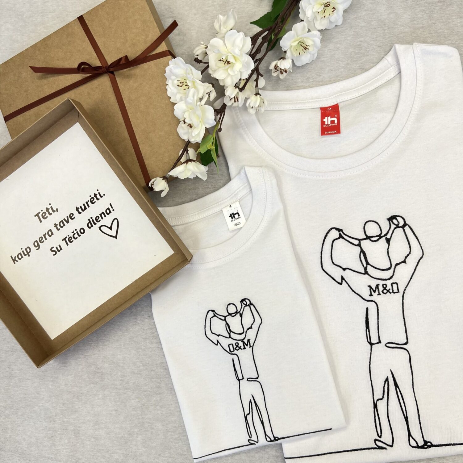 Marškinėliai tėčiui ir vaikui