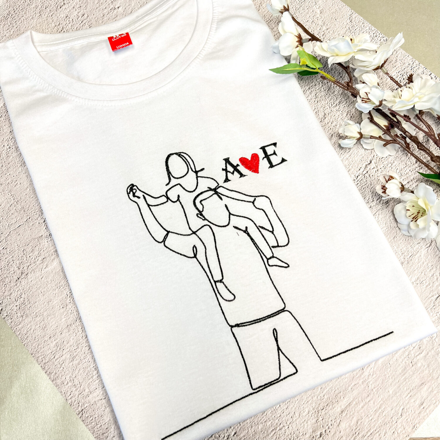 Marškinėliai Tėtis su dukrele ant pečių