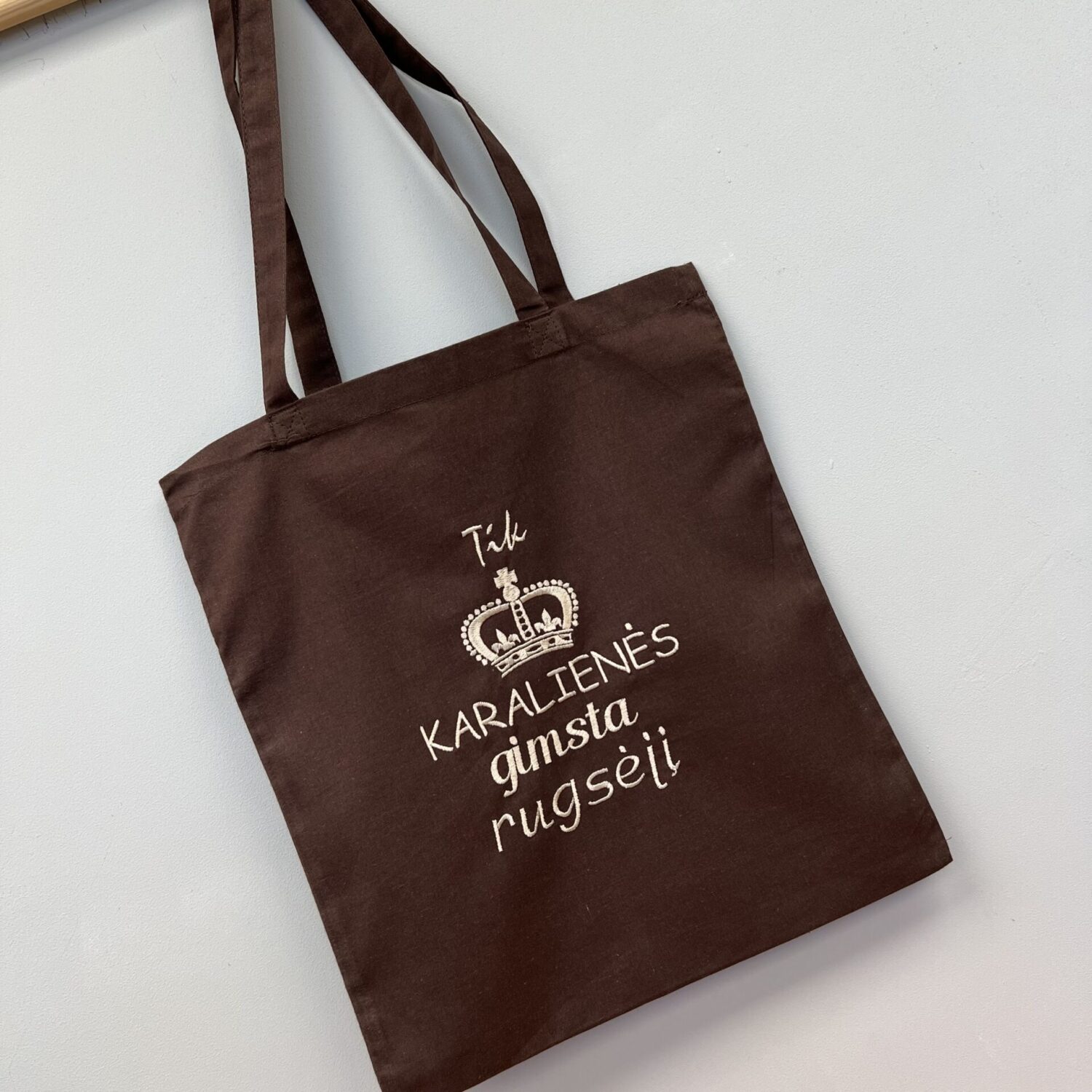 Medvilninis pirkinių maišelis "KARALIENEI"