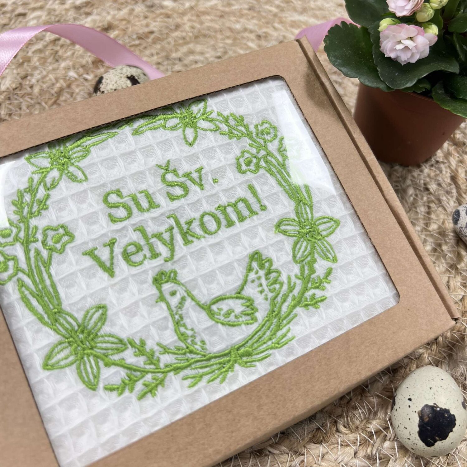 Virtuvinis rankšluostis "Su Šv. Velykom"